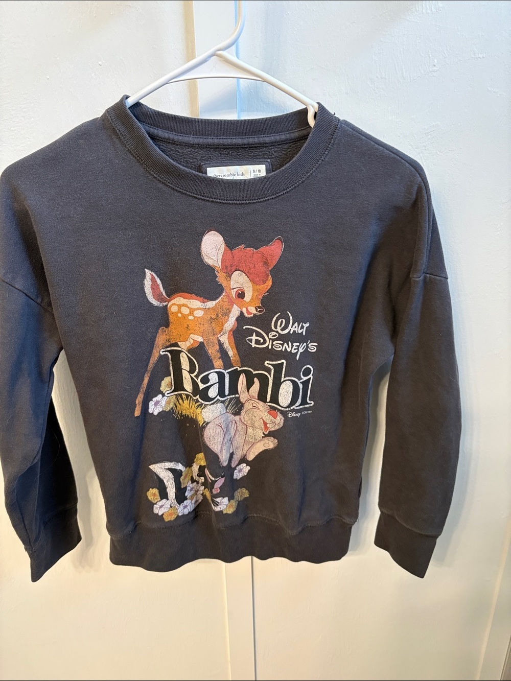 abercrombie kids Charcoal Grey Disney Bambi Graphic Sweatshirt
